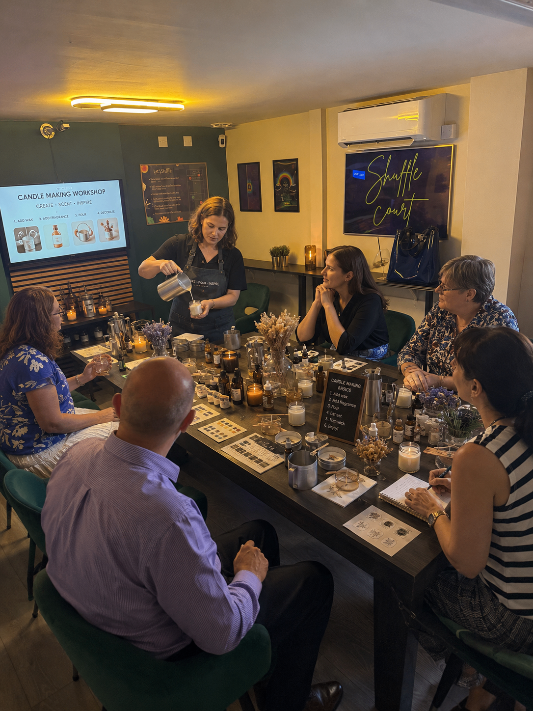 Candle making workshop hosted at Golf Manor
